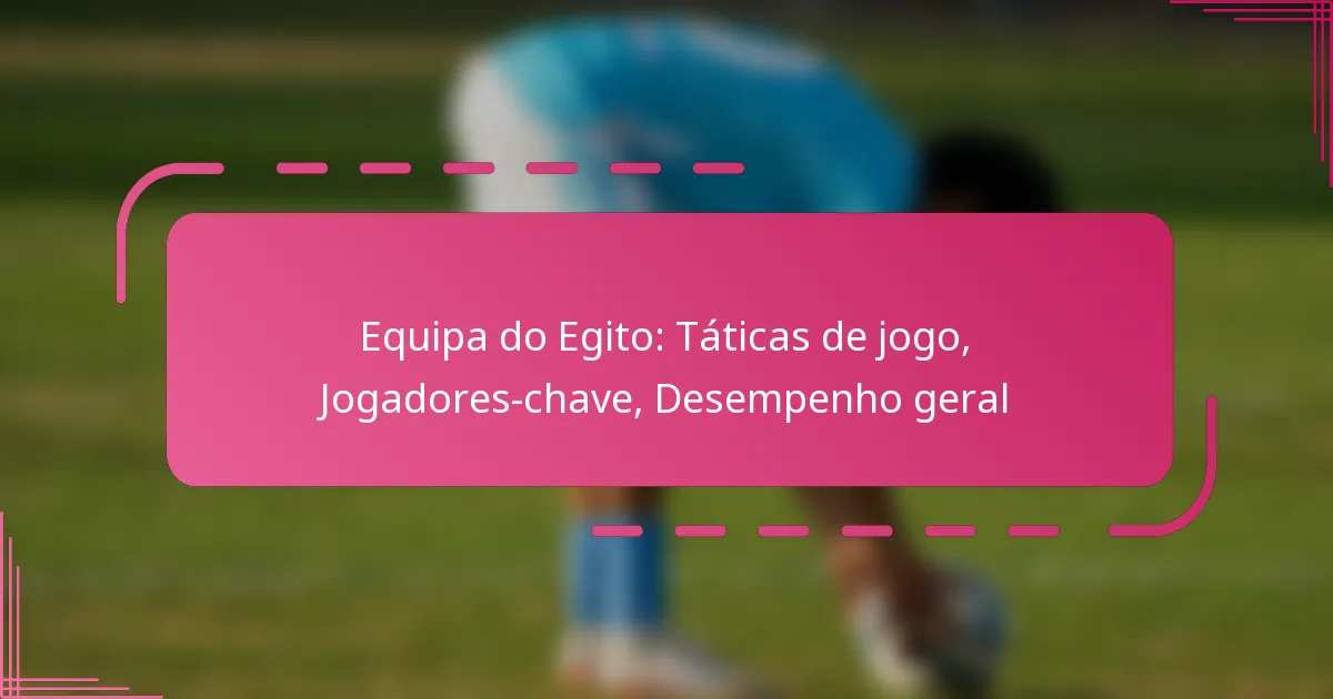 Equipa do Egito: Táticas de jogo, Jogadores-chave, Desempenho geral